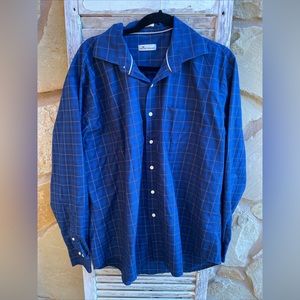 Peter Millar Shirt Mens XL blue Long Sleeve Check Plaid Button Down.I
